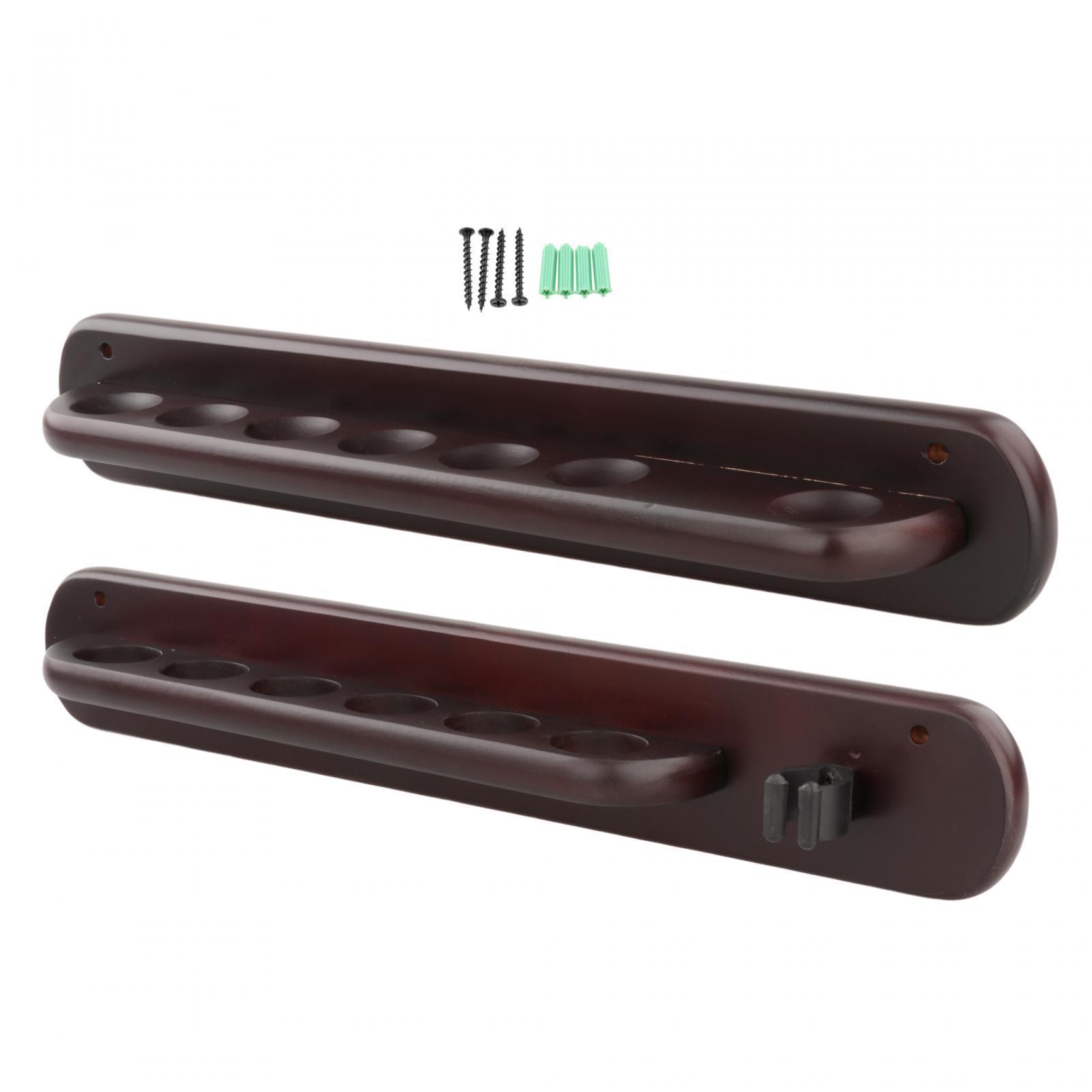 Wood Billiard Cue Rack Accessories Locating Clips Storage Bracket Wall Mounted Pool Cue Holder for Clubs Pool Bars Players Game Room Sports
