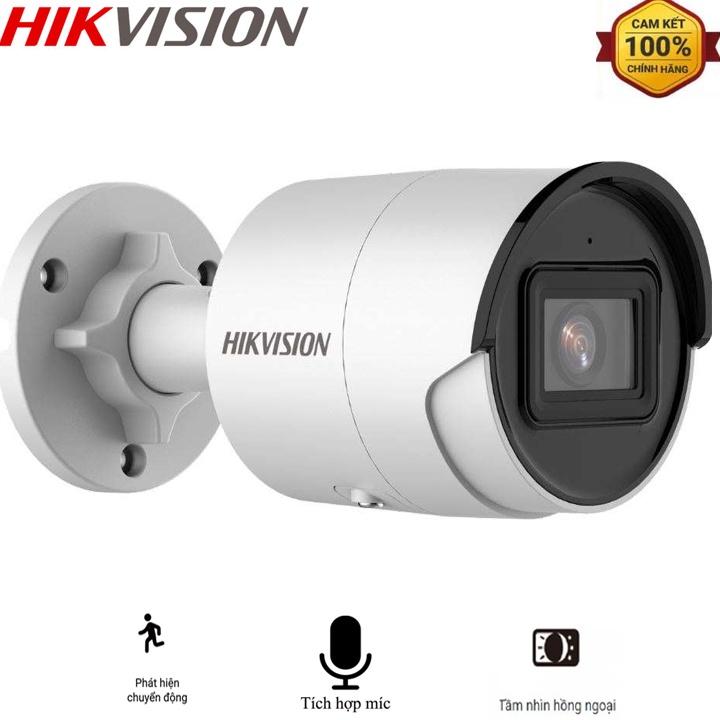Camera IP thân trụ Hikvision DS-2CD2023G2-IU(2Mp),DS-2CD2043G2-IU(4Mp) tích hợp mic, phát hiện khuôn mặt chuẩn nénH.265+ - Hàng CHính Hãng