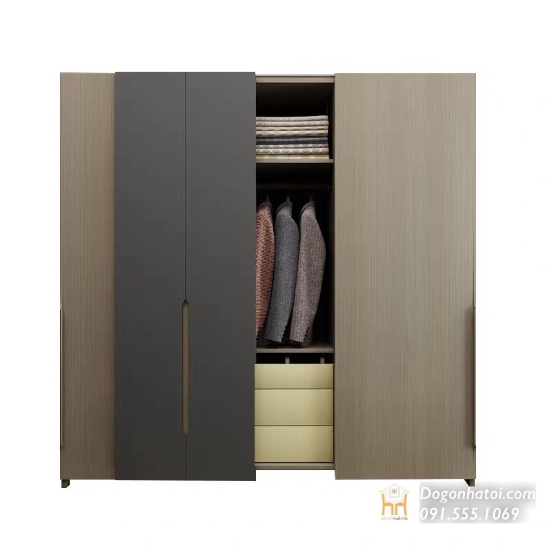 Tủ quần áo kéo ngang gỗ mdf hiện đại C2m x D2m - TA254