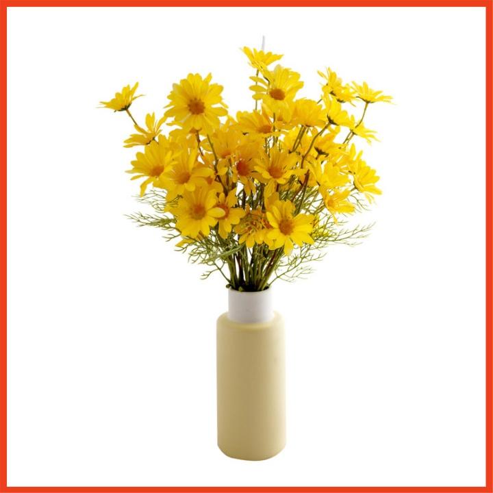 Hoa cúc họa mi vintage cành lớn màu vàng, 1 cành 5 bông