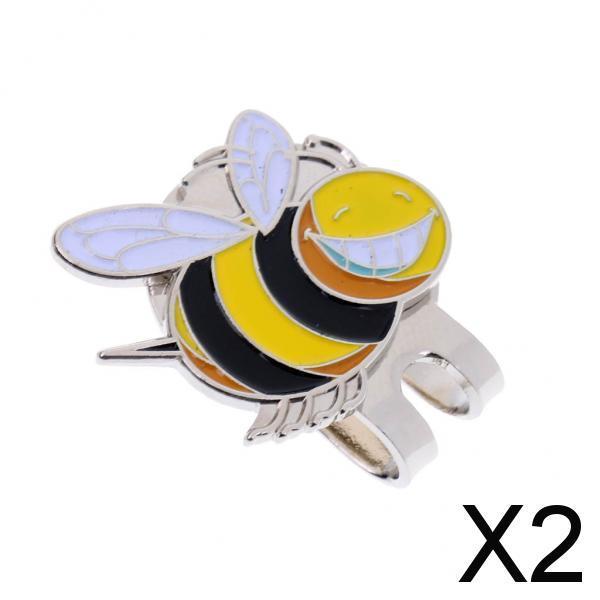 2xPortable Alloy Golf Ball Marker with Magnetic Golf Hat Clip Little Bee