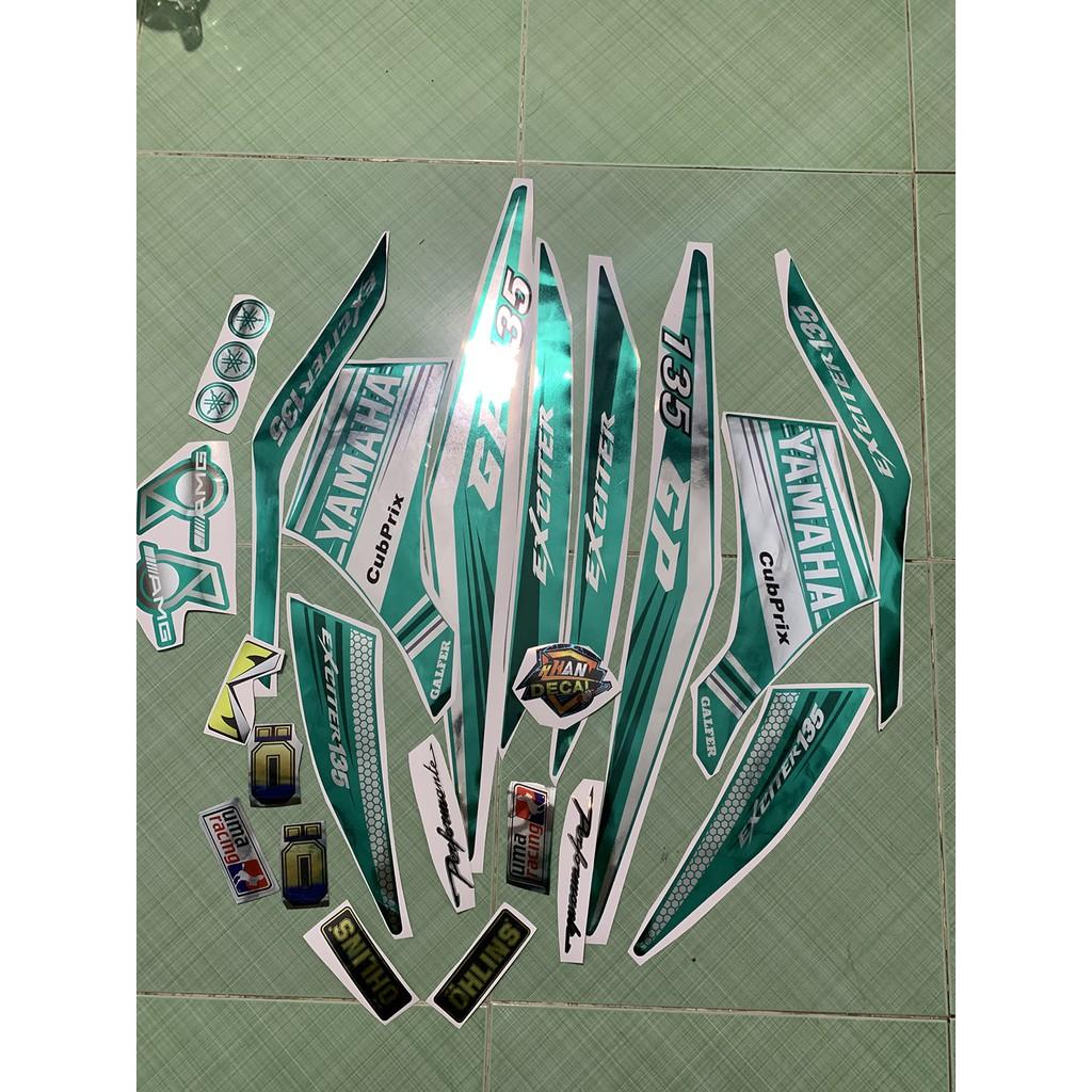 Tem exciter 135 lc trắng xanh crom