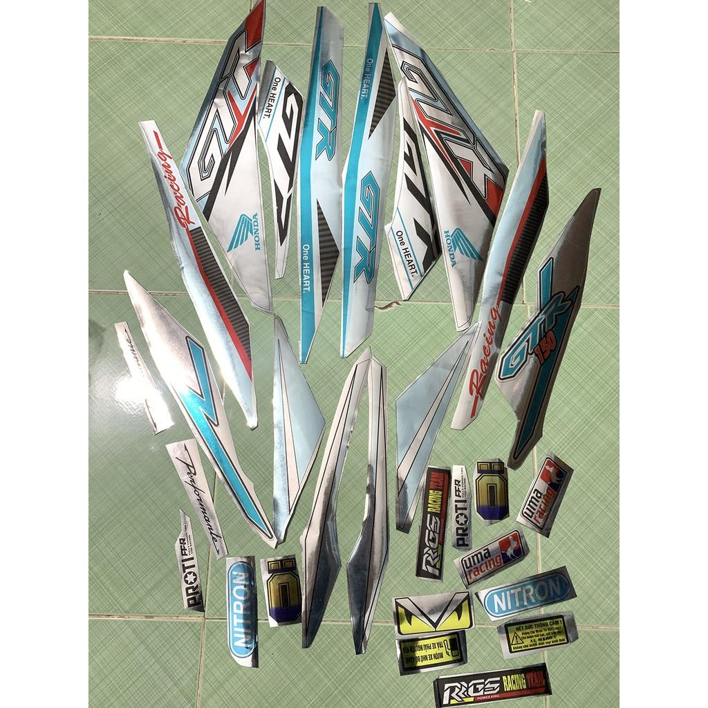 Tem winner 150 GTR xanh bạc crom