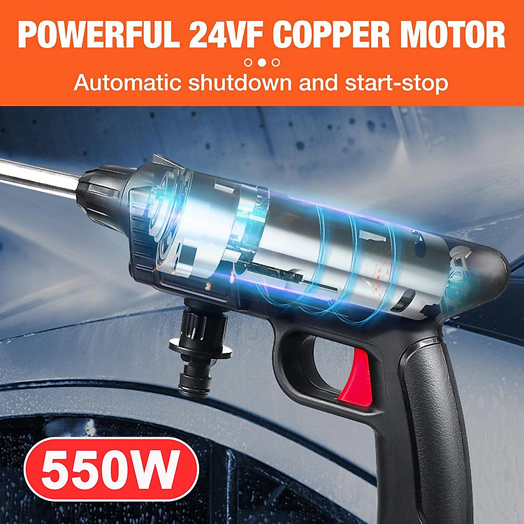 Máy Rửa Xe Máy Máy Xịt Rửa Ô Tô Máy Rửa Xe Cao Cấp 550W Cầm Tay Full Phụ Kiện