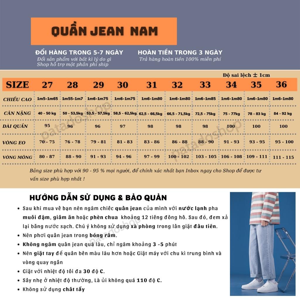 Quần baggy nam ống suông rộng vải jean cao cấp TR01 phong cách hàn quốc hot 2022 Patadoshop