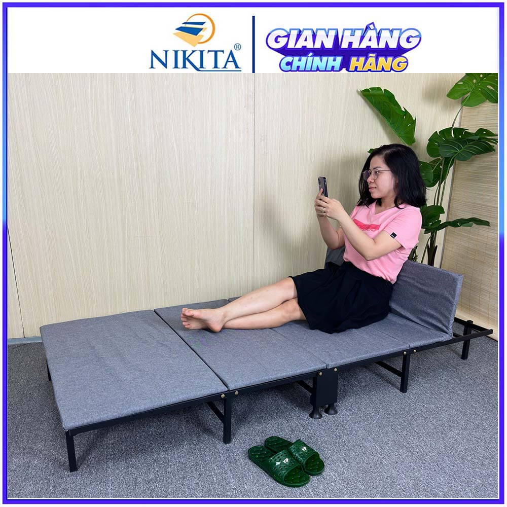 Giường Gấp 4 Khúc NIKITA Chính Hãng, Gấp Gọn Tiện Lợi, Tiết Kiệm Không Gian Nhà Cửa