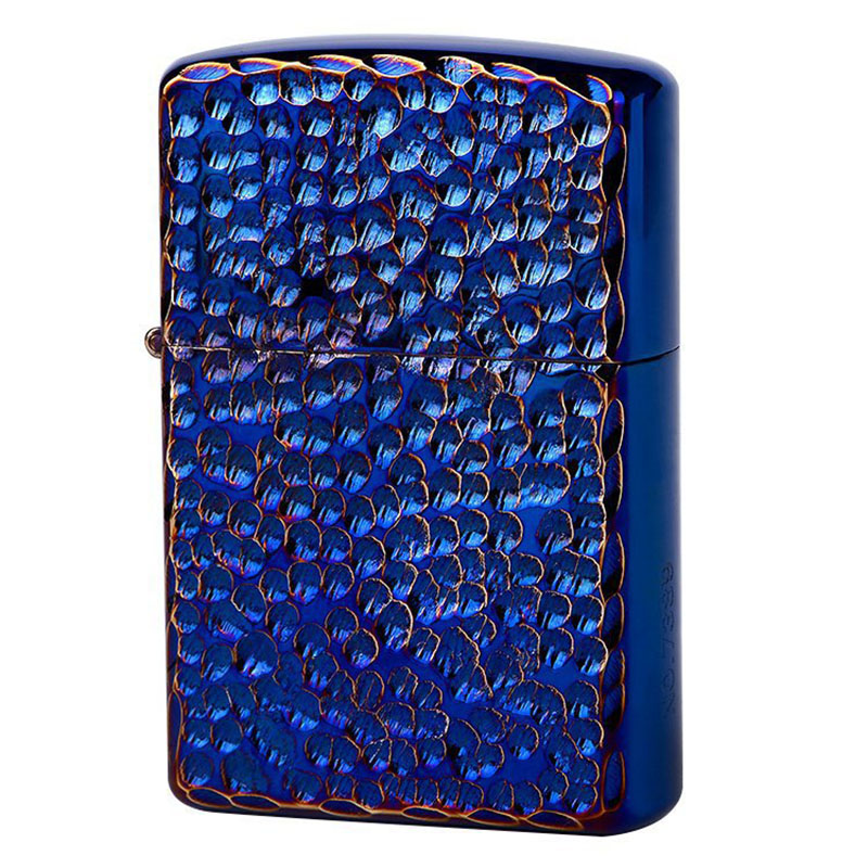 Hột Quẹt Bật Lửa Xăng Đá Chief CF1352L Họa Tiết Dung Nham Núi Lửa Cực Đẹp, Giữ Xăng Kín, Chắn Gió Tốt - Màu Xanh