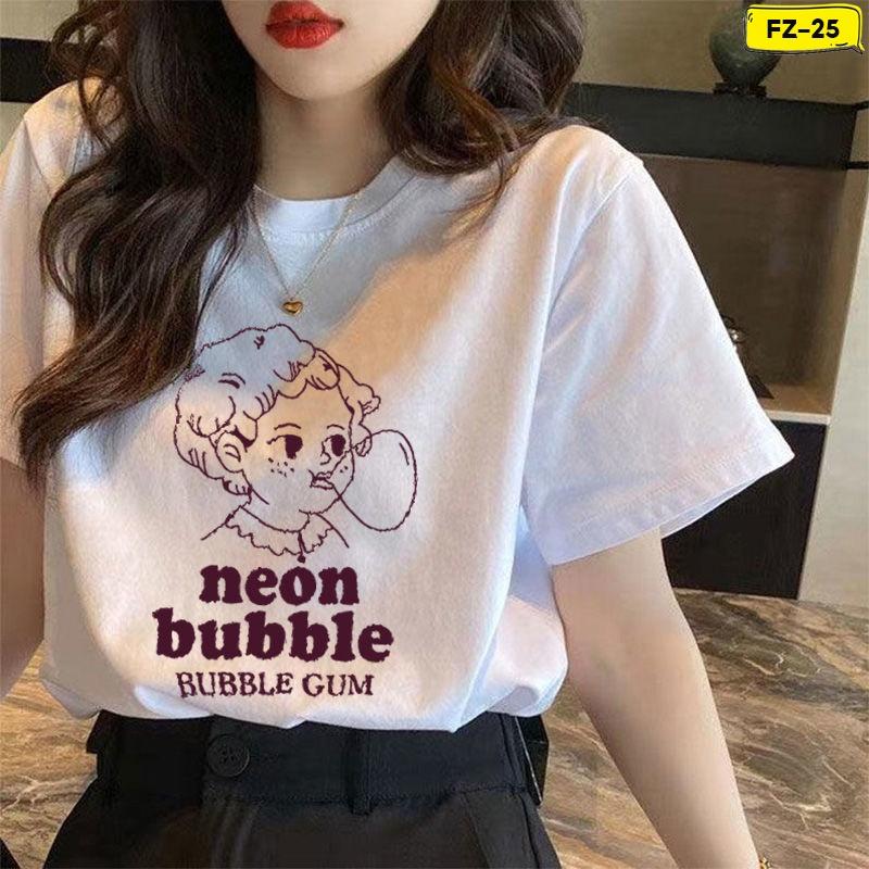 Áo Thun Nữ Thời Trang Chất Liệu Cotton In Chữ Và Hoạ Tiết Freesize FZ-025