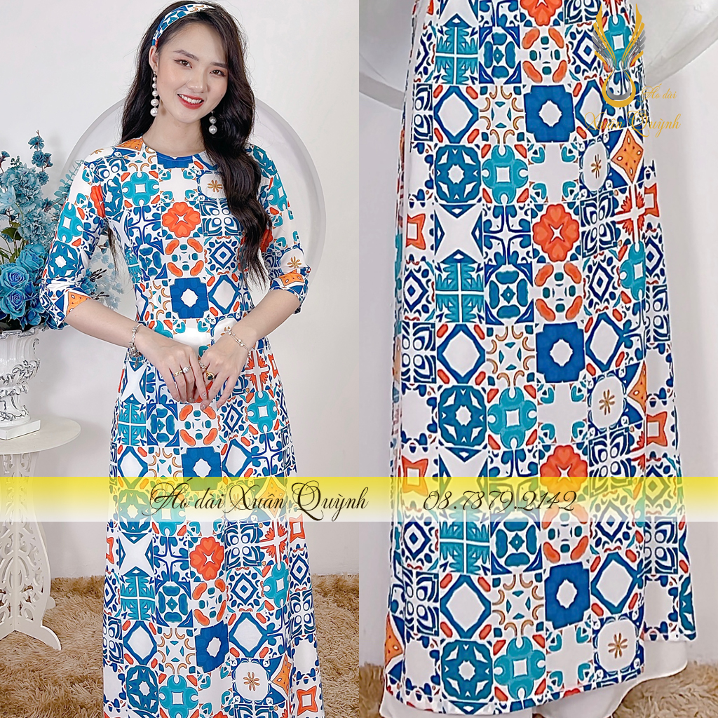 Siêu Phẩm Áo Dài Cô Ba Sài Gòn Tôn Giáng, Trẻ Trung, Thanh Lịch Lụa Habutai Cao Cấp K79