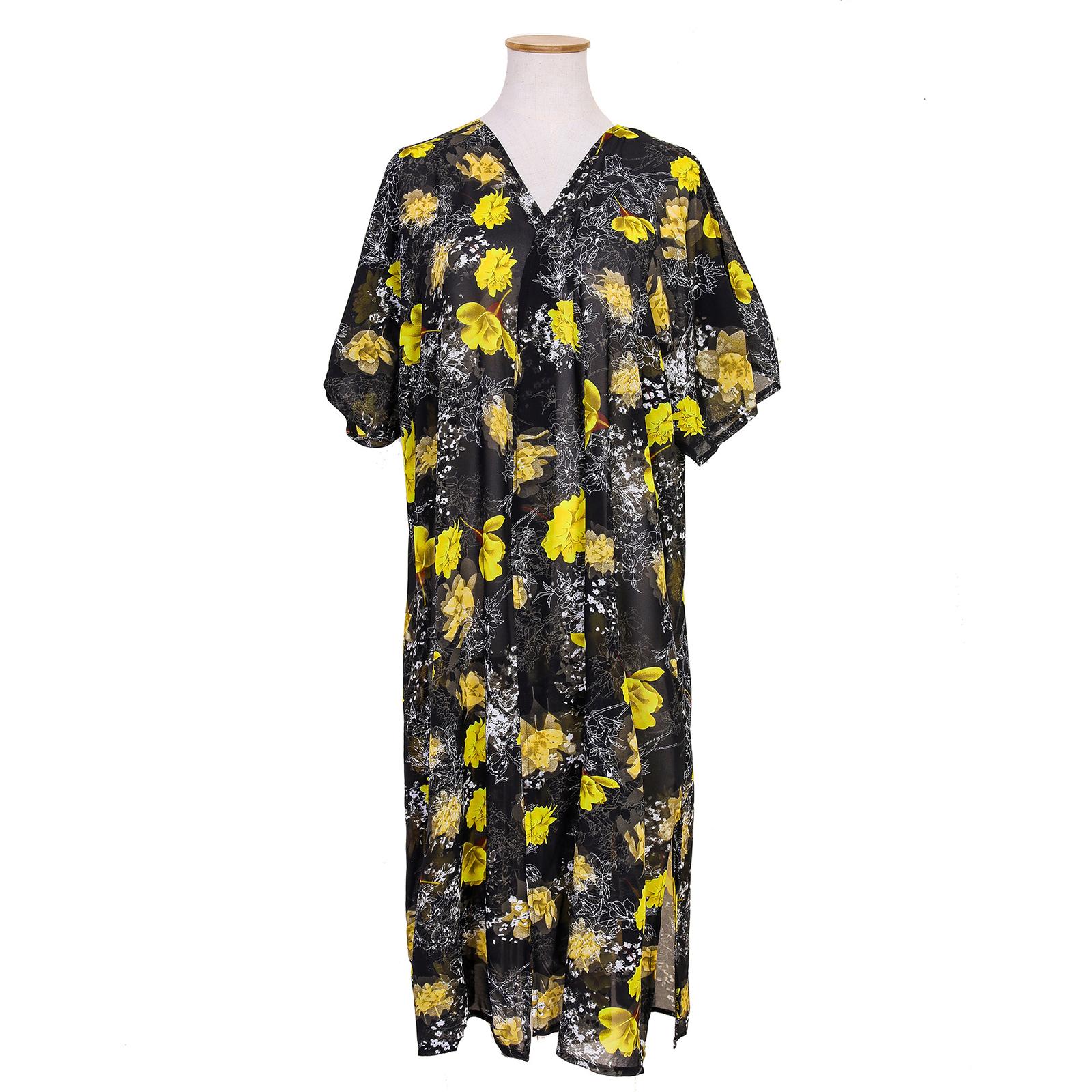 Women's Floral Kimono Cardigans Chiffon Casual Beach Swim Wear Loose Open Front Cover Up Tops Bohemian Sun Protection Cardigan Clothes