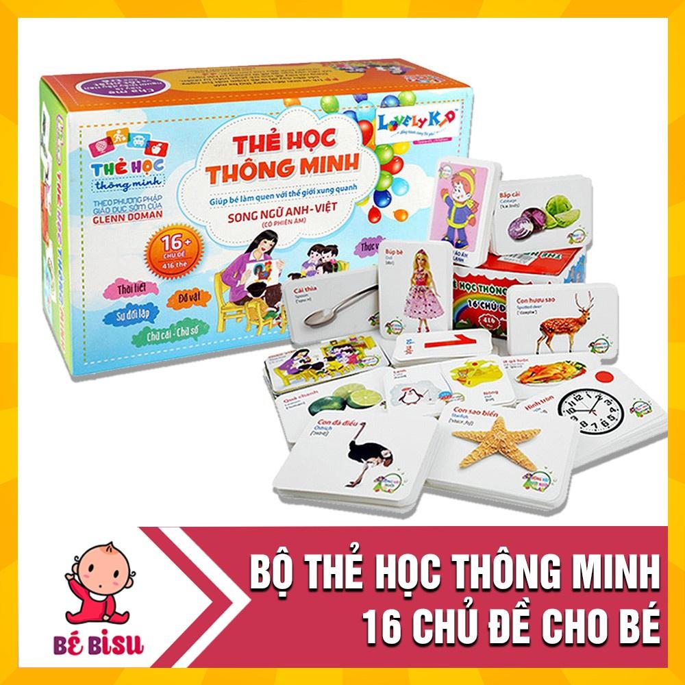 Bộ thẻ học thông minh 16 chủ để cho bé (thẻ song ngữ tiếng Anh- tiếng Việt)