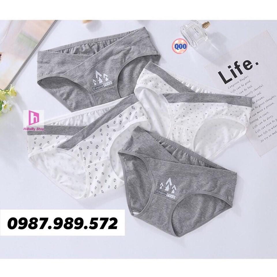 Sét 4 Quần Lót Bầu cạp chéo coton (CS 101) ) sịn siêu đáng yêu ( túi zip)