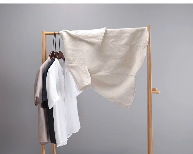 áo sơ mi nam ngắn tay cổ trụ thiết kế trơn dễ phối đồ sang chảnh, thanh lịch