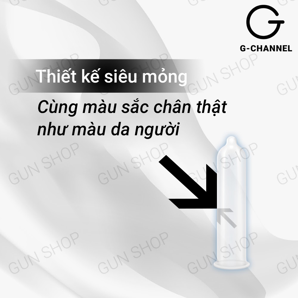 [Hộp 10 cái] Bao cao su Combo - Mỏng mịn, không mùi kèm 1 chiếc BCS Gun Super Thin