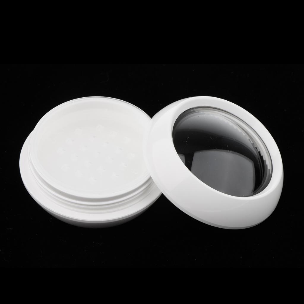 Empty Loose Powder Case with Sifter Lids Refillable Cosmetic Jars Travel 50g