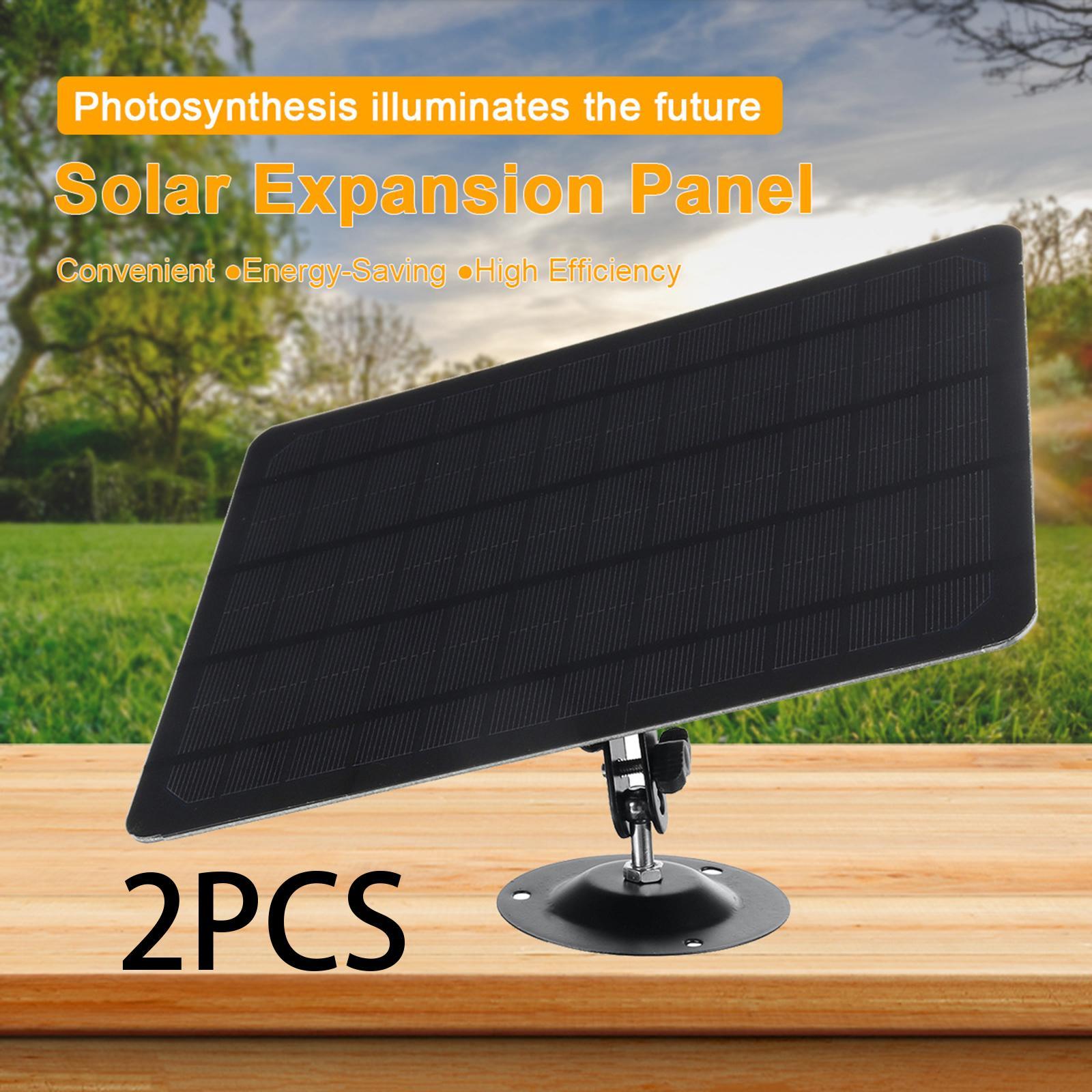 2x Solar Panel Charger - Weather Resistant, 9.8 Ft Power Cable, Adjustable Mount