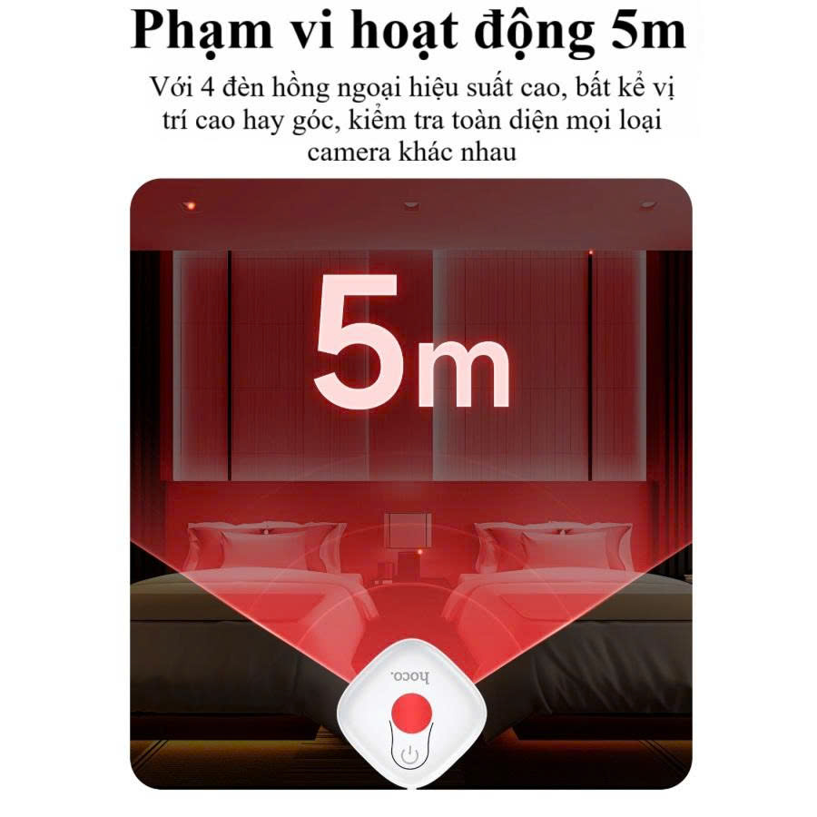 Máy dò camera ẩn Hoco GM231 quét cam hồng ngoại phát hiện di động chống nhìn trộm - Hàng chính hãng