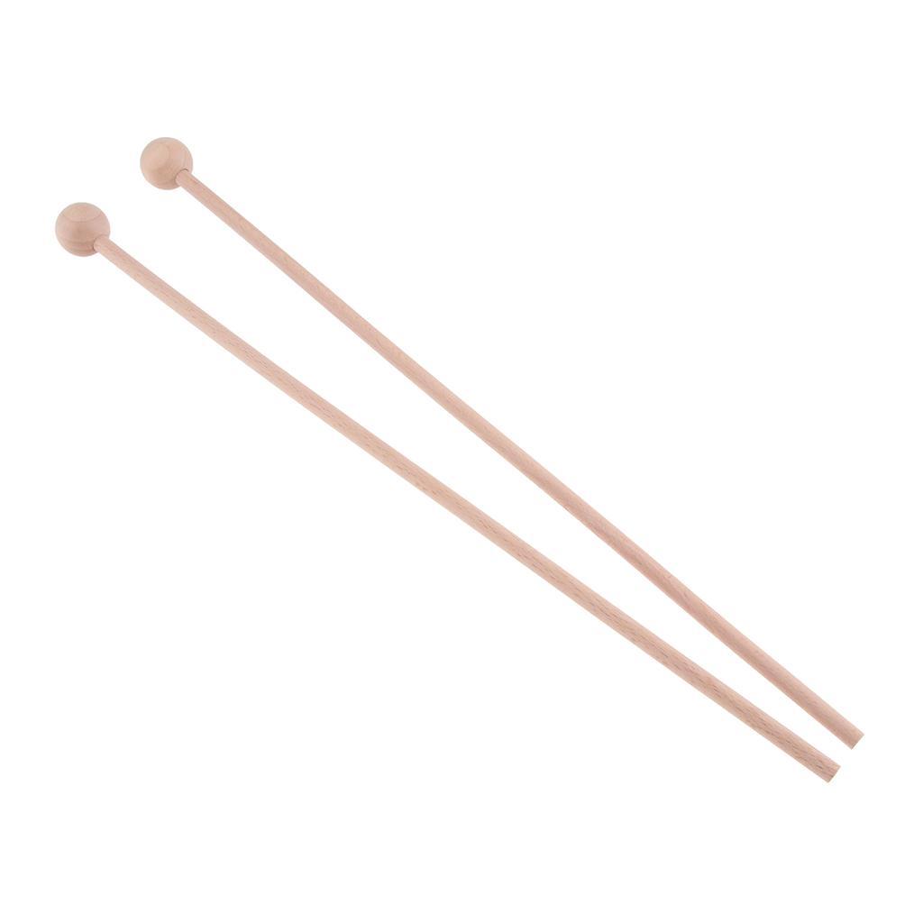 2 Pairs Wood Mallets Percussion Polished Surface Drum Sticks Energy Chime
