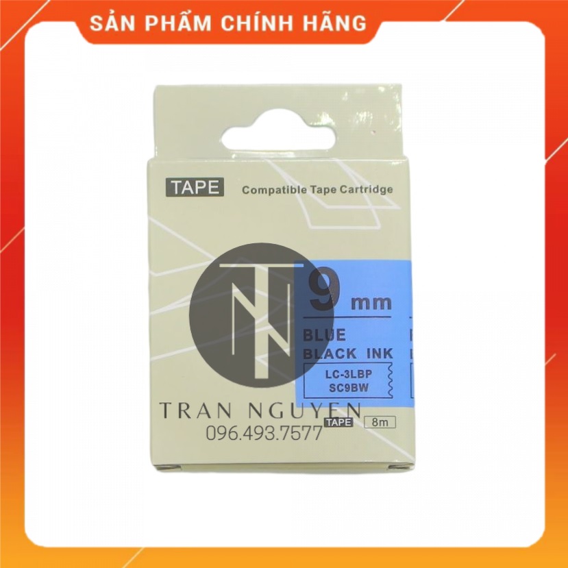 Nhãn in Tepra SC9BW - Chữ đen nền dương 9mm x 8m - Hàng nhập khẩu