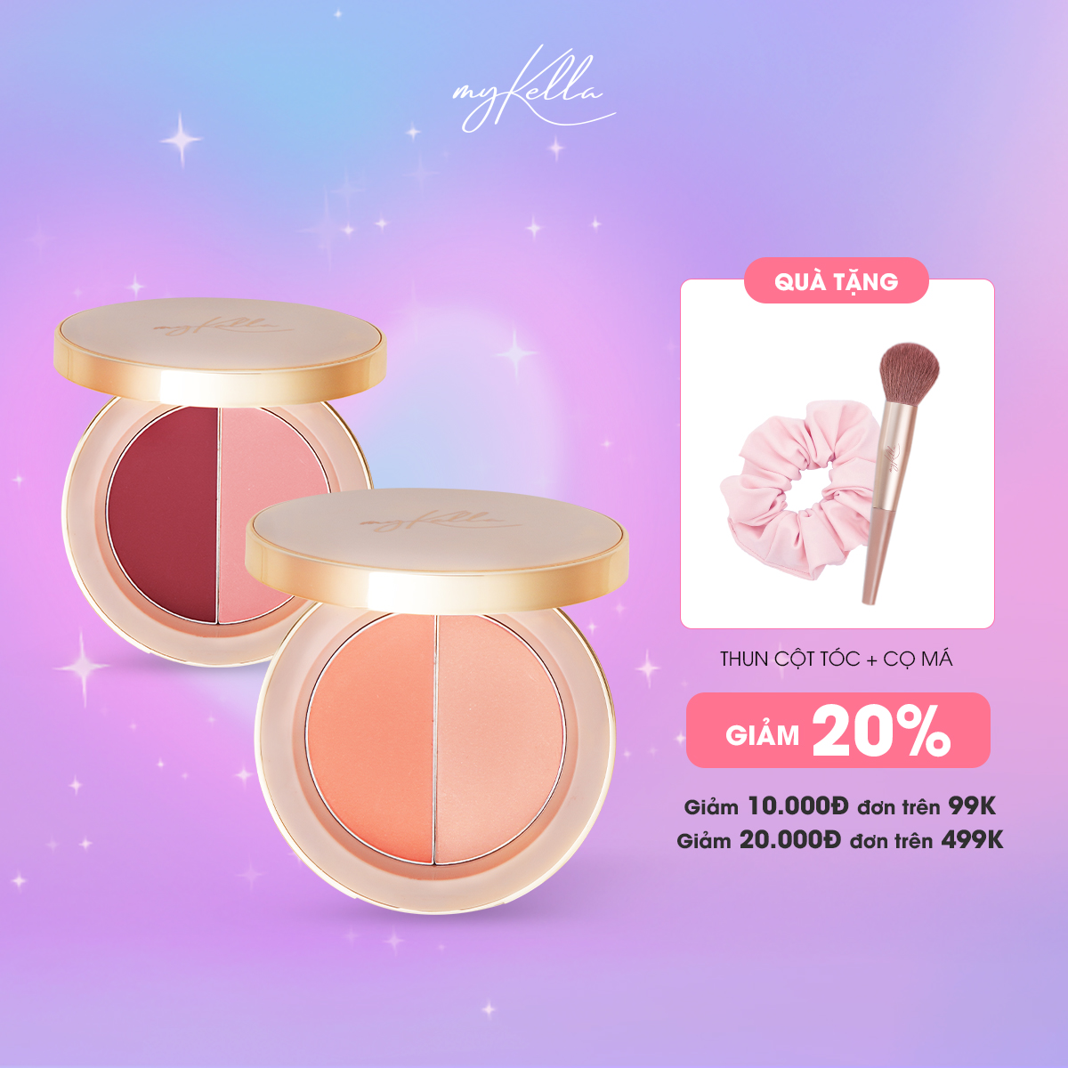 Phấn Má Trang Điểm myKella Magic Cheek Duo Lâu Trôi Và Trendy