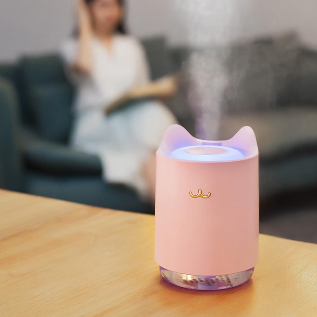 2x USB Portable Mini Humidifier, 320ml Mute Mist Humidifier, for Baby Bedroom Travel Office Home Desktop