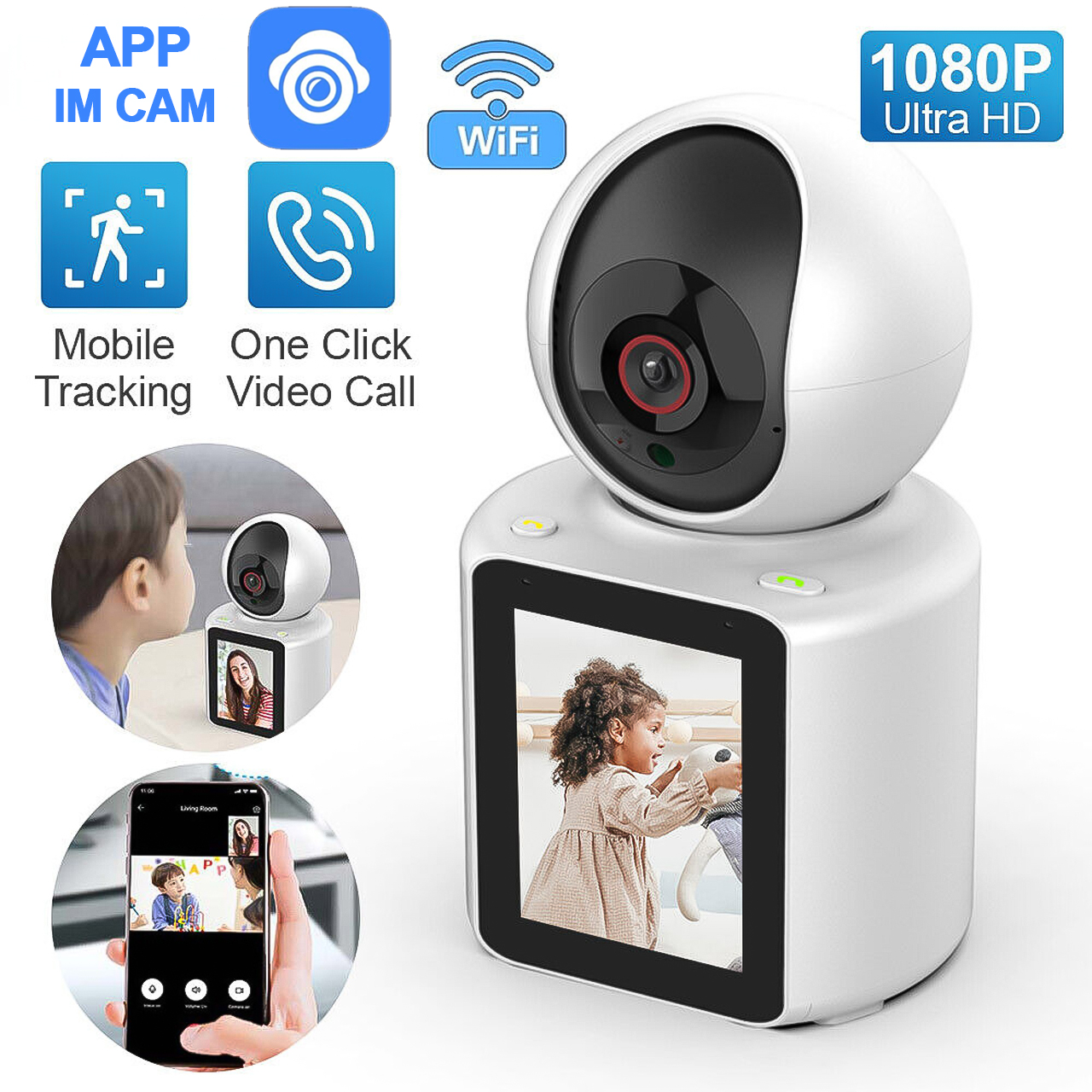 Camera wifi trong nhà Vinetteam C31 màn hình IPS 2.8 inch siêu nét, Video call 2 Chiều, xoay 360 độ, công nghệ AI, hỗ trợ thẻ nhớ lên tới 128GB - hàng chính hãng