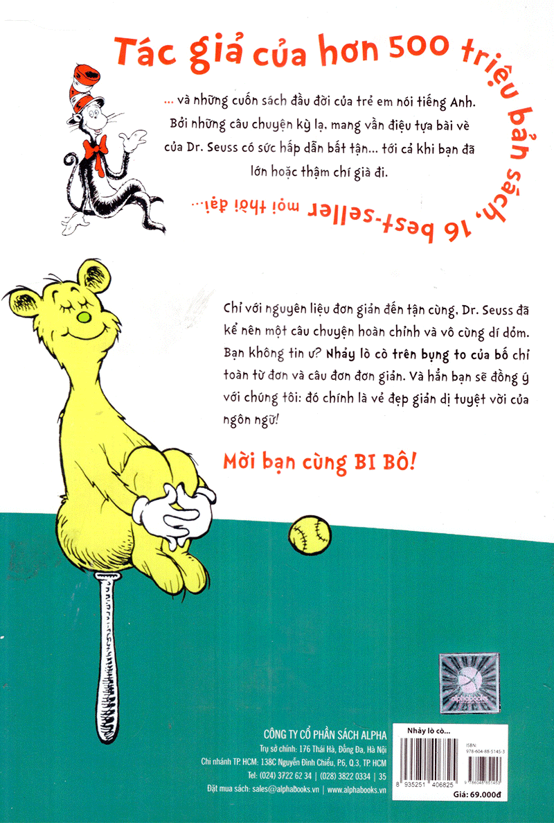 Dr. Seuss: Hop On Pop – Nhảy Lò Cò Trên Bụng To Của Bố (Quà tặng TickBook đặc biệt)