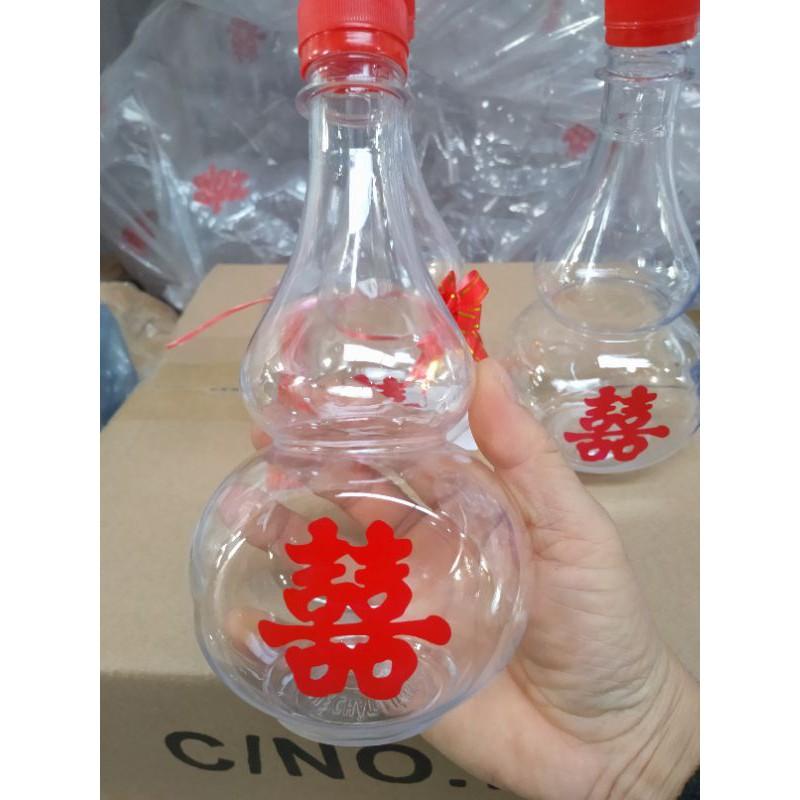 Set 20 chai hồ lô trắng trong 500ml in sẵn chữ hỉ