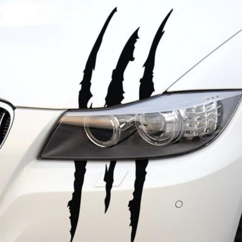 Decal móng vuốt màu trắng trang trí xe hơi - Chiều dài 38cm