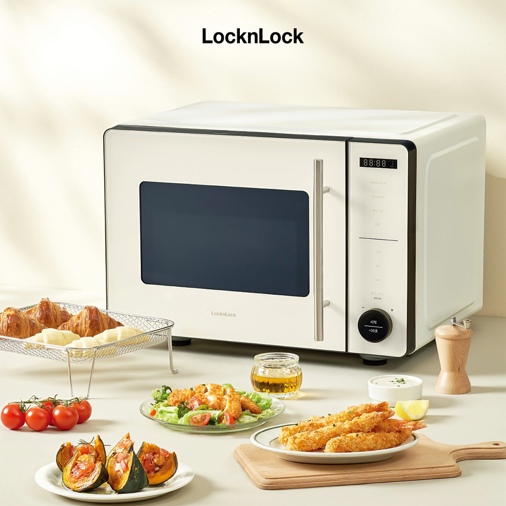 Lò chiên không dầu kết hợp lò vi sóng Locknlock EJF294IVY Rangefryer - 220-240V, 50Hz -  Dung tích 22L - Công suất 1800W(chiên)/1500W(vi sóng), công suất vi sóng 900W - Hàng chính hãng