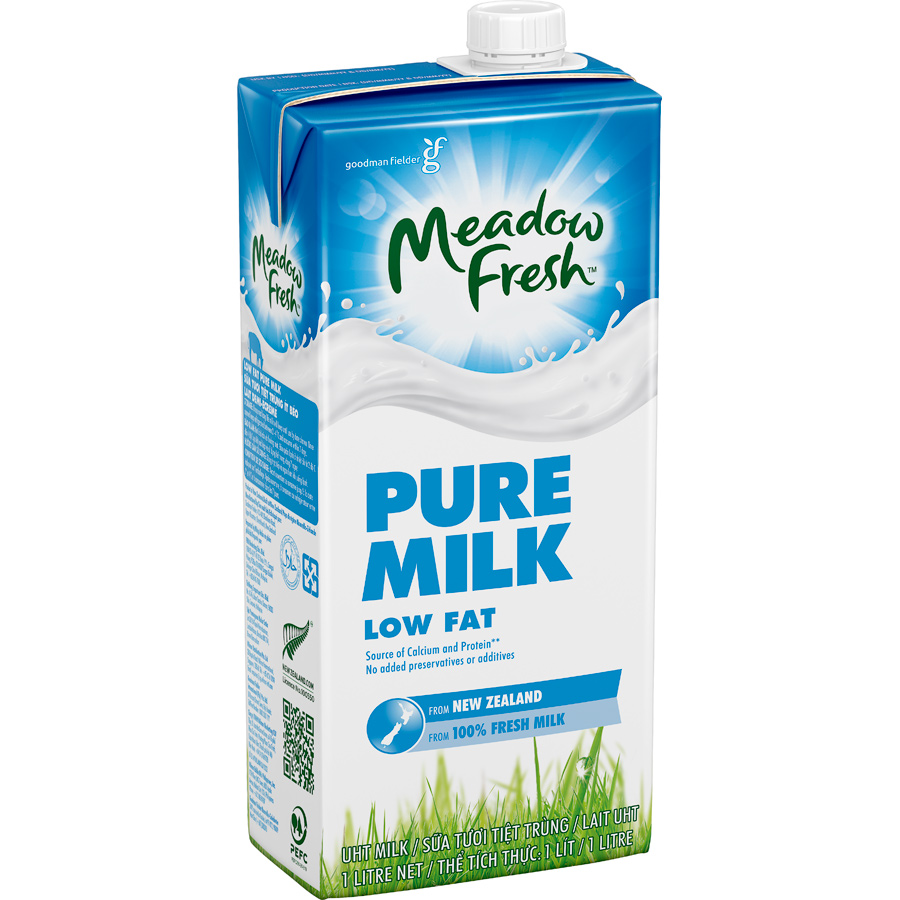 Thùng 12 hộp Sữa tươi tiệt trùng ít béo Meadow Fresh 1L