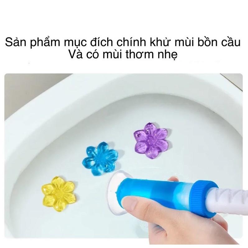 Gel khử mùi khử trùng bồn cầu dạng thạch hình bông hoa với 7 mùi thơm cho toilet