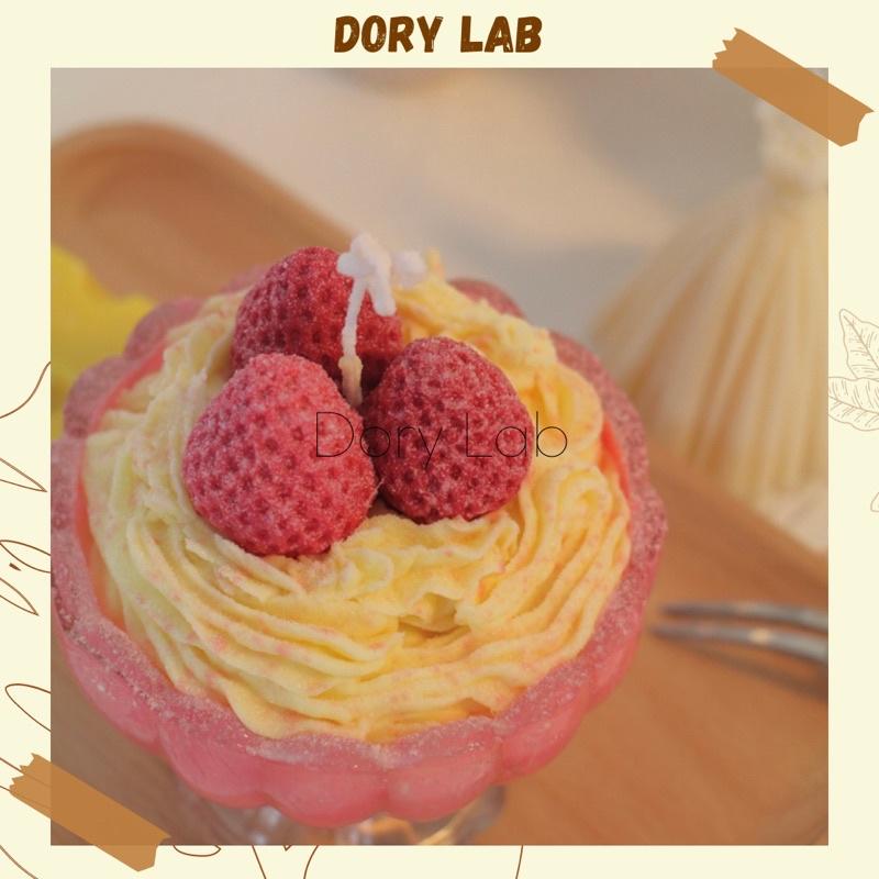 Nến Thơm Ly Kem Dâu Tây Handmade Không Khói, Quà Tặng Độc Đáo - Dory Lab