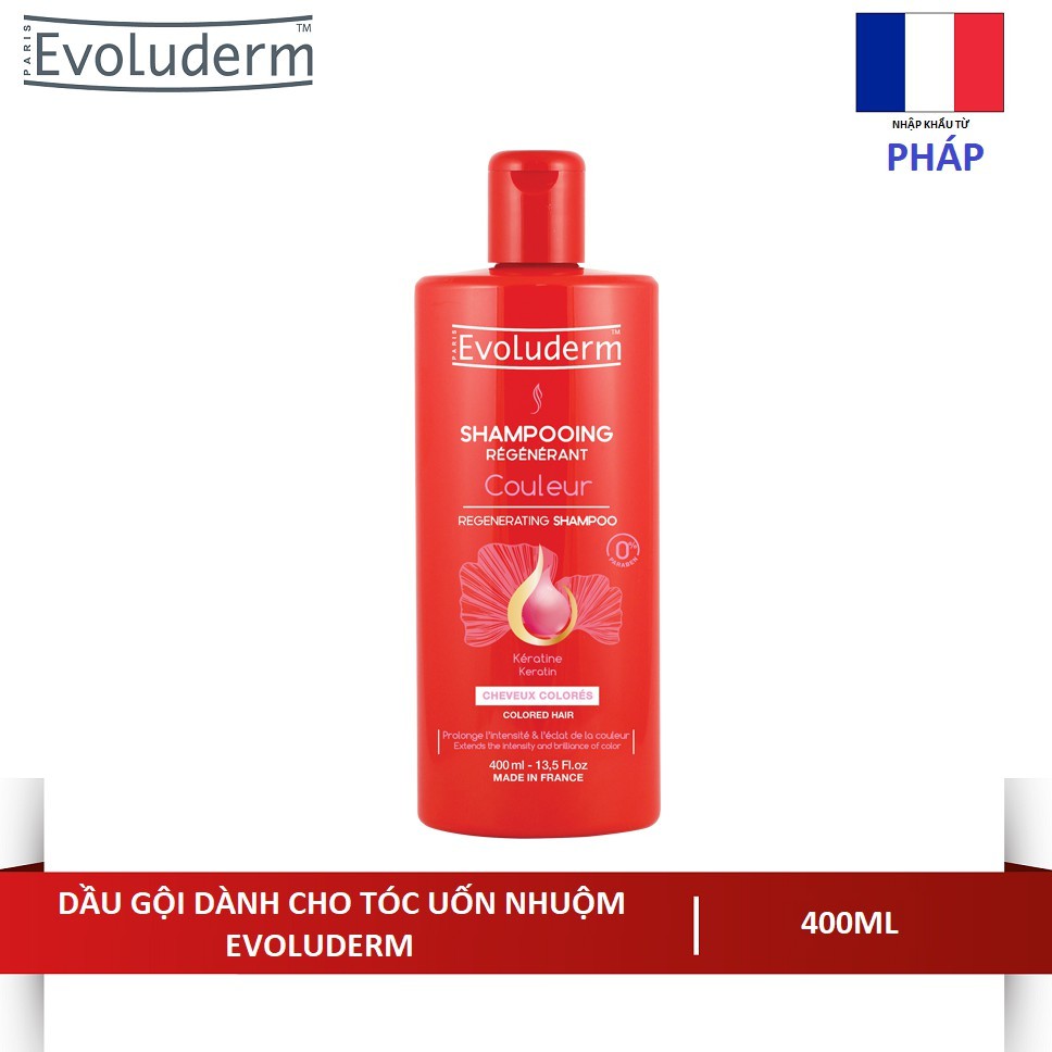 Dầu gội dành cho tóc uốn nhuộm Shampooing Couleur Evoluderm 400ml - 17309