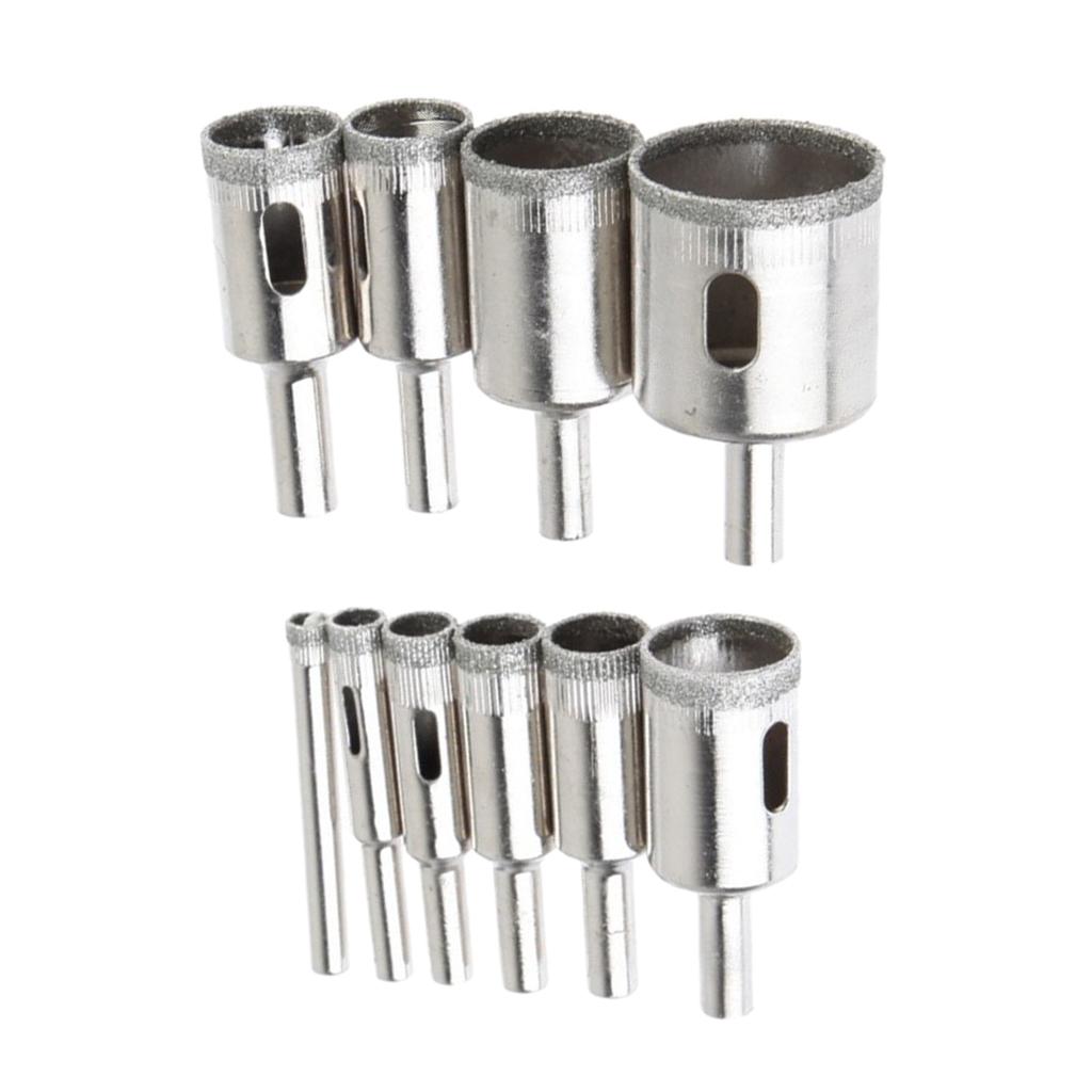 10 Chiếc Kim Cương Lỗ Cưa Bộ Mũi Khoan/Đá Cẩm Thạch Kính Cường Lực Cắt 6-32 Mm, hiệu Quả