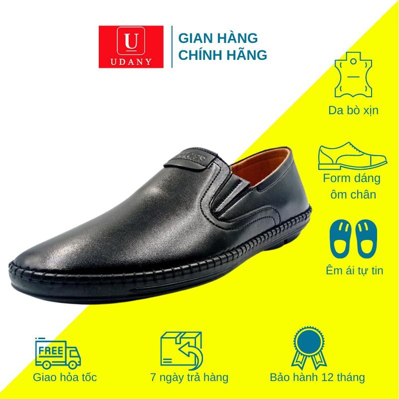 Giày lười nam đẹp da bò thật chính hãng UDANY GLN06 - Giày mọi đẹp 2020