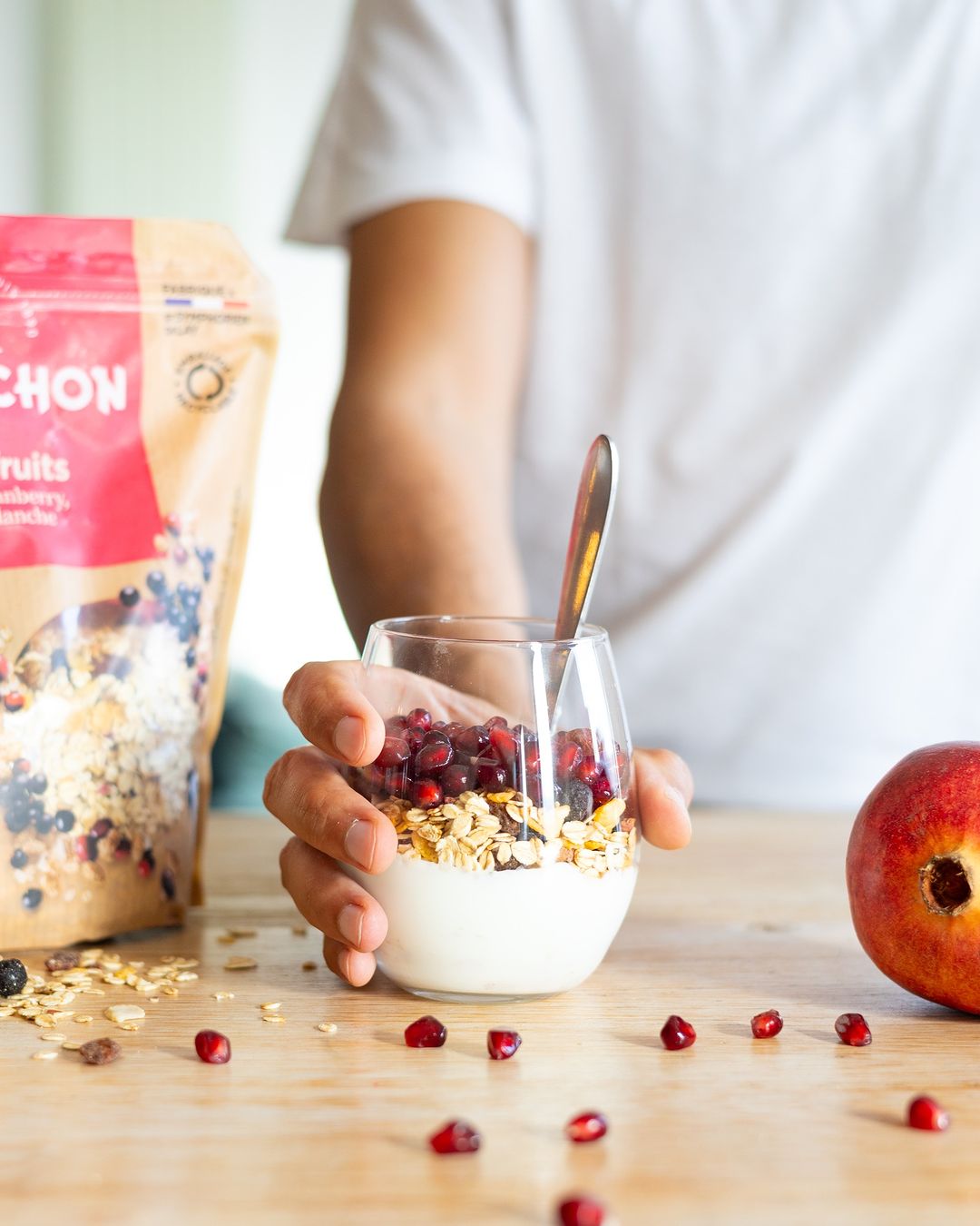 Ngũ cốc ăn sáng nho khô, hạt phỉ, hạnh nhân hữu cơ Favrichon 500g
