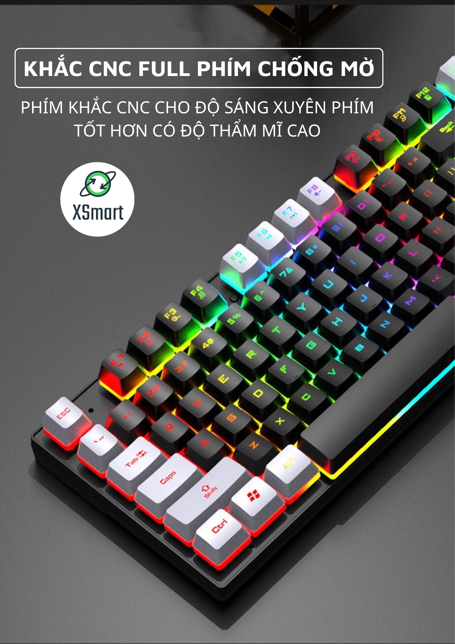 Bàn Phím Giả Cơ Máy Tính Gaming LED 7 Màu K-Snak4 Có Đèn Led RGB Cực Đẹp, Phím Gõ Êm, Tương Thích Máy Tính, Pc, Laptop-Hàng Chính Hãng