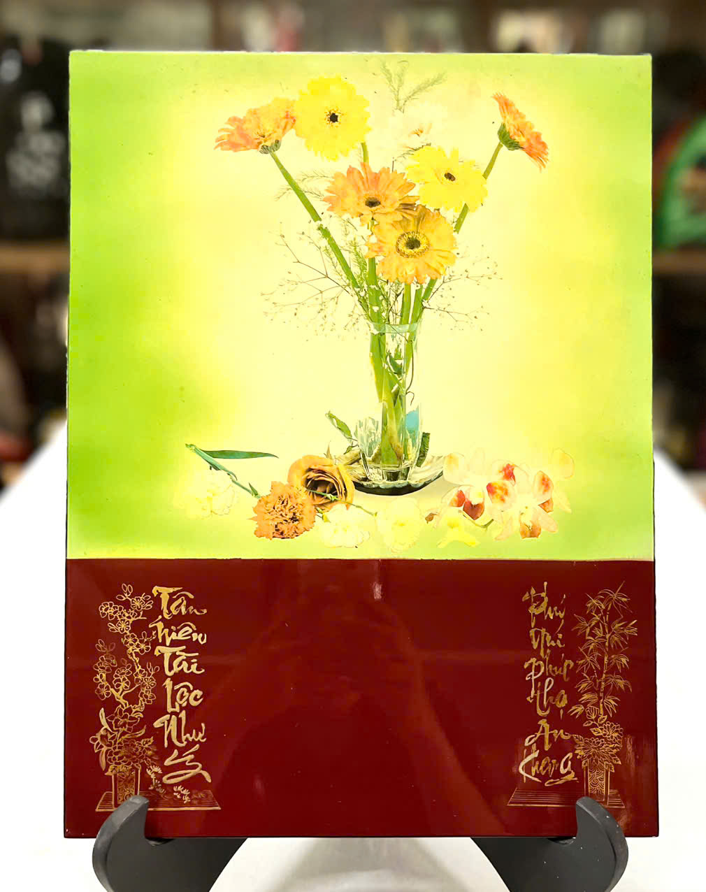 Tranh lịch sơn mài cao cấp Thanh Bình Lê size 30x40 cm treo tường, trang trí nhà cửa, văn phòng, quà tặng tân gia, tặng