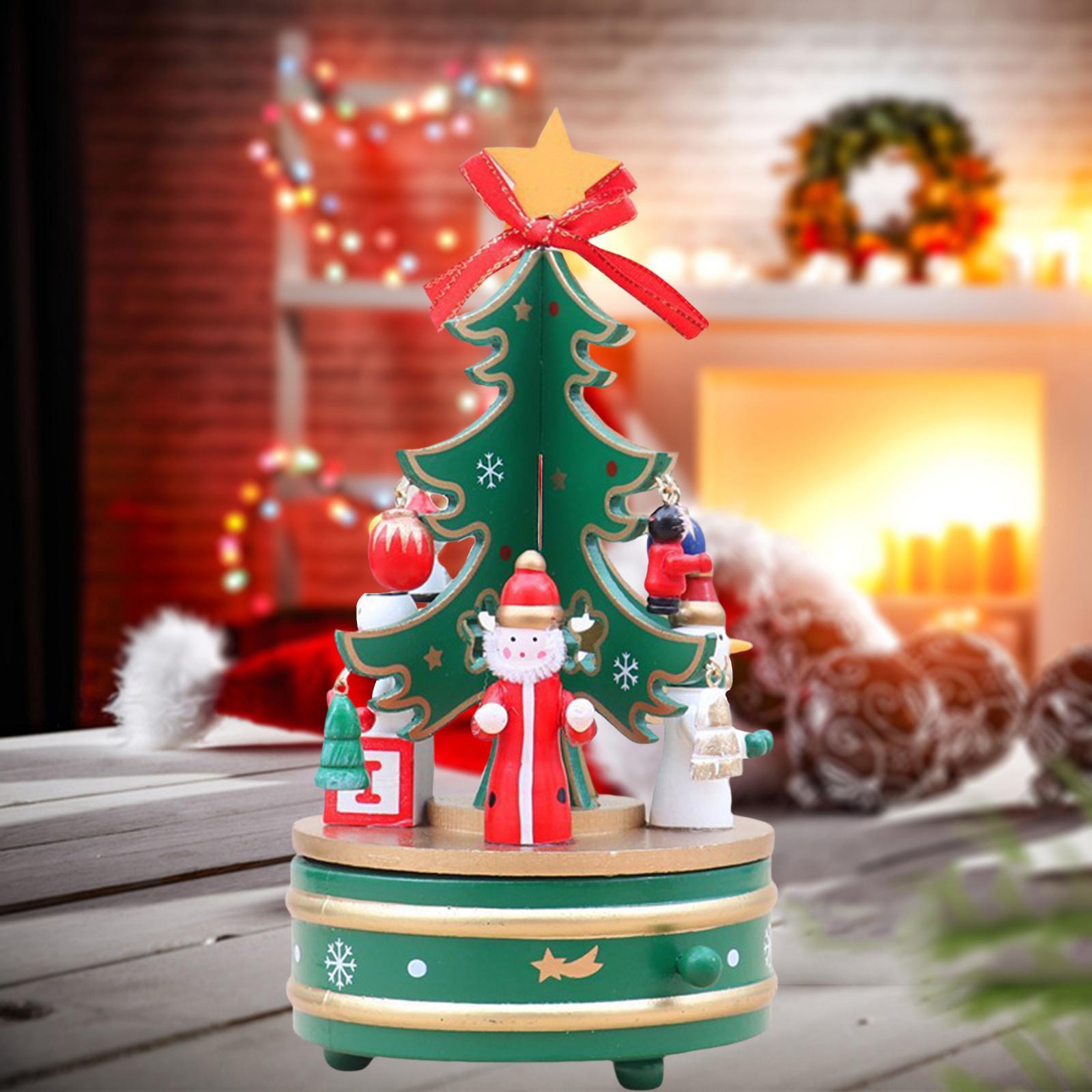 Creative Wooden Music Box Rotating Toy for Desktop Home Ornament