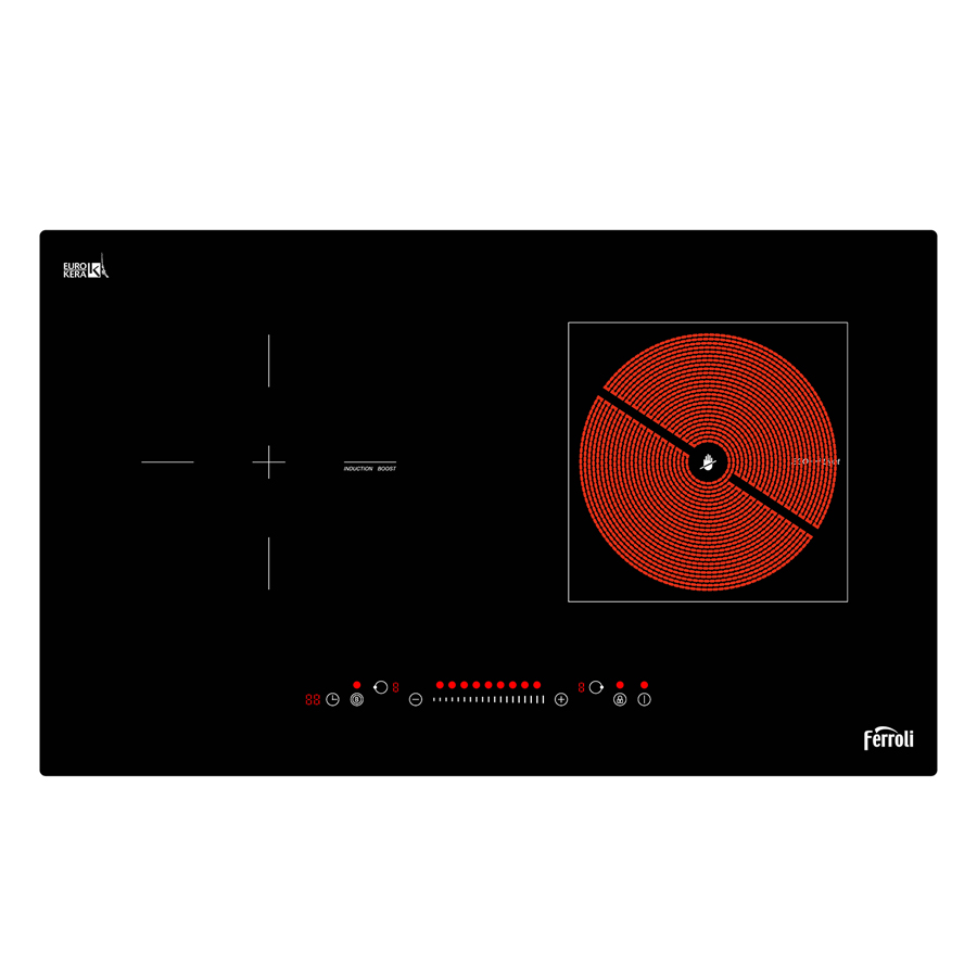 Bếp Đôi Từ Và Hồng Ngoại Ferroli FB4200ES - Đen - Hàng chính hãng
