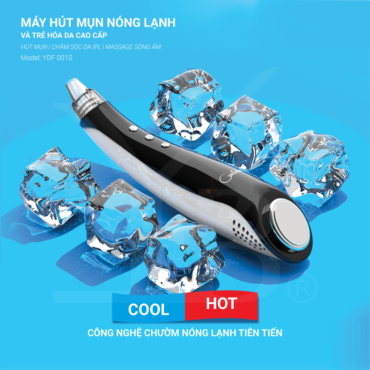 Máy hút mụn nóng lạnh trẻ hoá da cao cấp YDF 001S