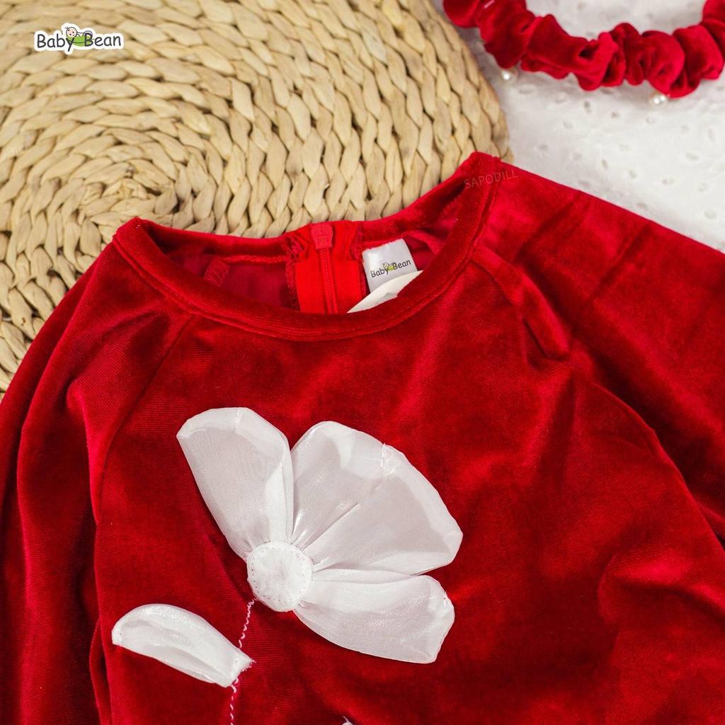 Bộ Áo Dài Tết Nhung Cao Cấp Bé Gái BabyBean