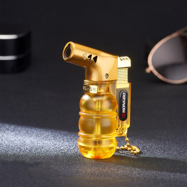 Vỏ Hột Quẹt Bật Lửa Khò Gas 1 Tia Kiêm Móc Khóa Tiện Lợi Hongbo HB853 Thiết Kế Đẹp Độc Lạ - Giao Màu Ngẫu Nhiên