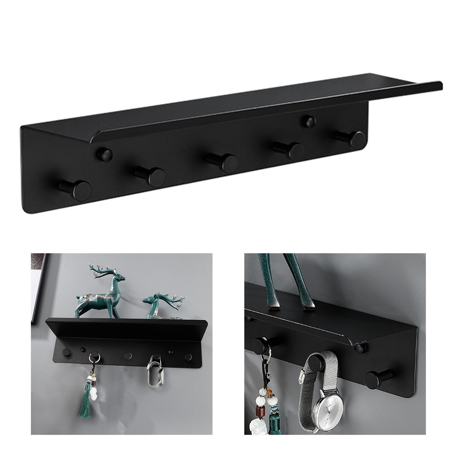 Wall Mail Holder with Key Hooks Key Hook Black