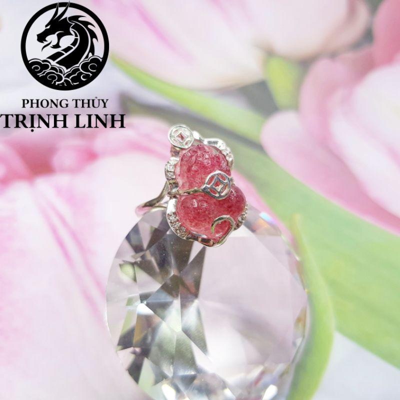 NHẪN TỲ HƯU KIM TIỀN DÂU TÂY HỒNG ĐẸP