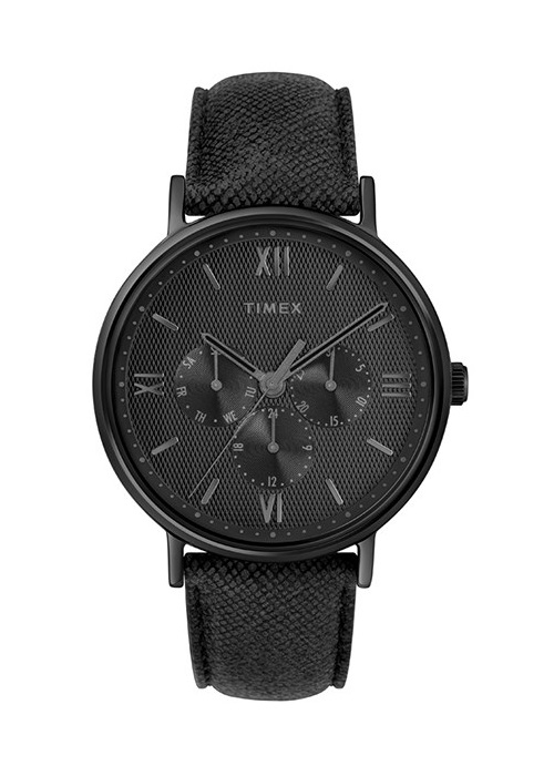 Đồng hồ Dây Da Nam Timex Southview 41mm Black Case Black Dial Black Leather Strap - TW2T35200