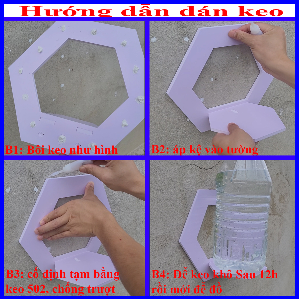 Kệ decor phòng ngủ, Trang trí lớp học, để chậu hoa treo tường, chất liệu gỗ Pitech cao cấp - C16