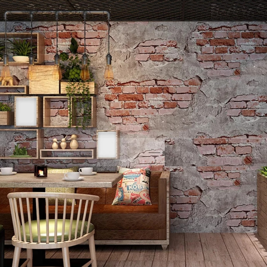 GIẤY DÁN TƯỜNG KHỔ 45CM X10M  TƯỜNG GẠCH CHƯA TÔ