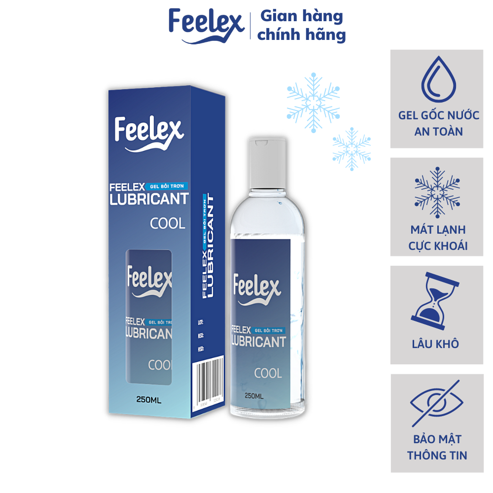Gel bôi trơn OZO Feelex Lubricant Cool mát lạnh, gấp đôi độ trơn - Lọ 250ml